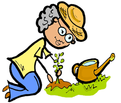 Stick Figure Gardening Clipart