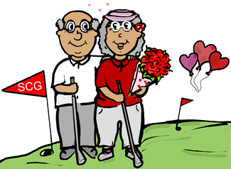 Golfers in Love Clipart