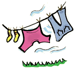 Clothes Drying on Clothesline Clipart