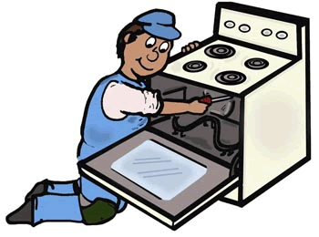 Repairman Fixing Stove Clip Art