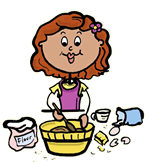 Stick Figure Mixing Baking Ingredients Clip Art