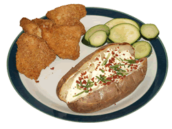 Baked Potato, Chicken and Zucchini