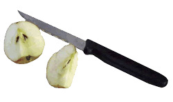 Knife with Apple Slices